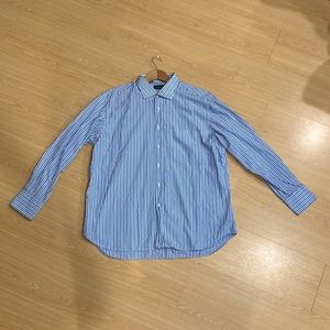 Blue/White Stripped Canali Dress Shirt (44/17.5) XL